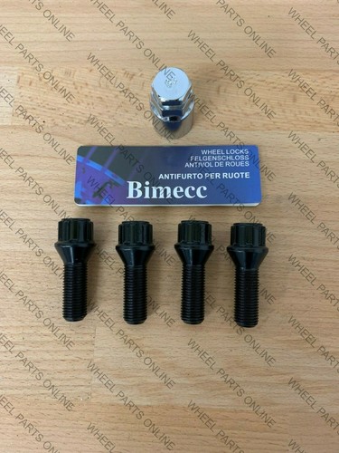 Black locking wheel bolts - black,