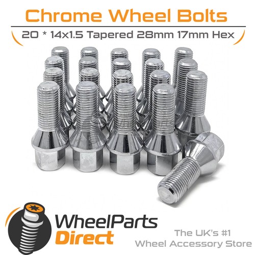 Wheel bolts 14x1 chrome - (20), 14x1.5
