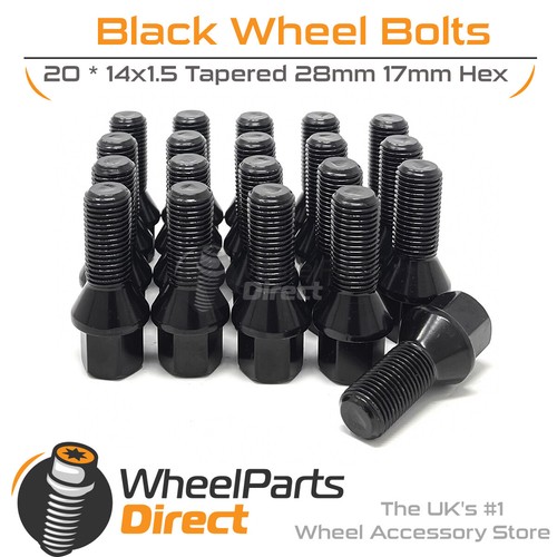 Wheel bolts 14x1 black - (20),