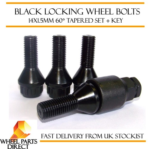 Black locking wheel bolts - black,