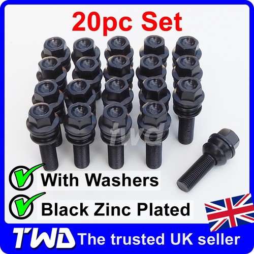 20x black wheel bolts - bolts, vw